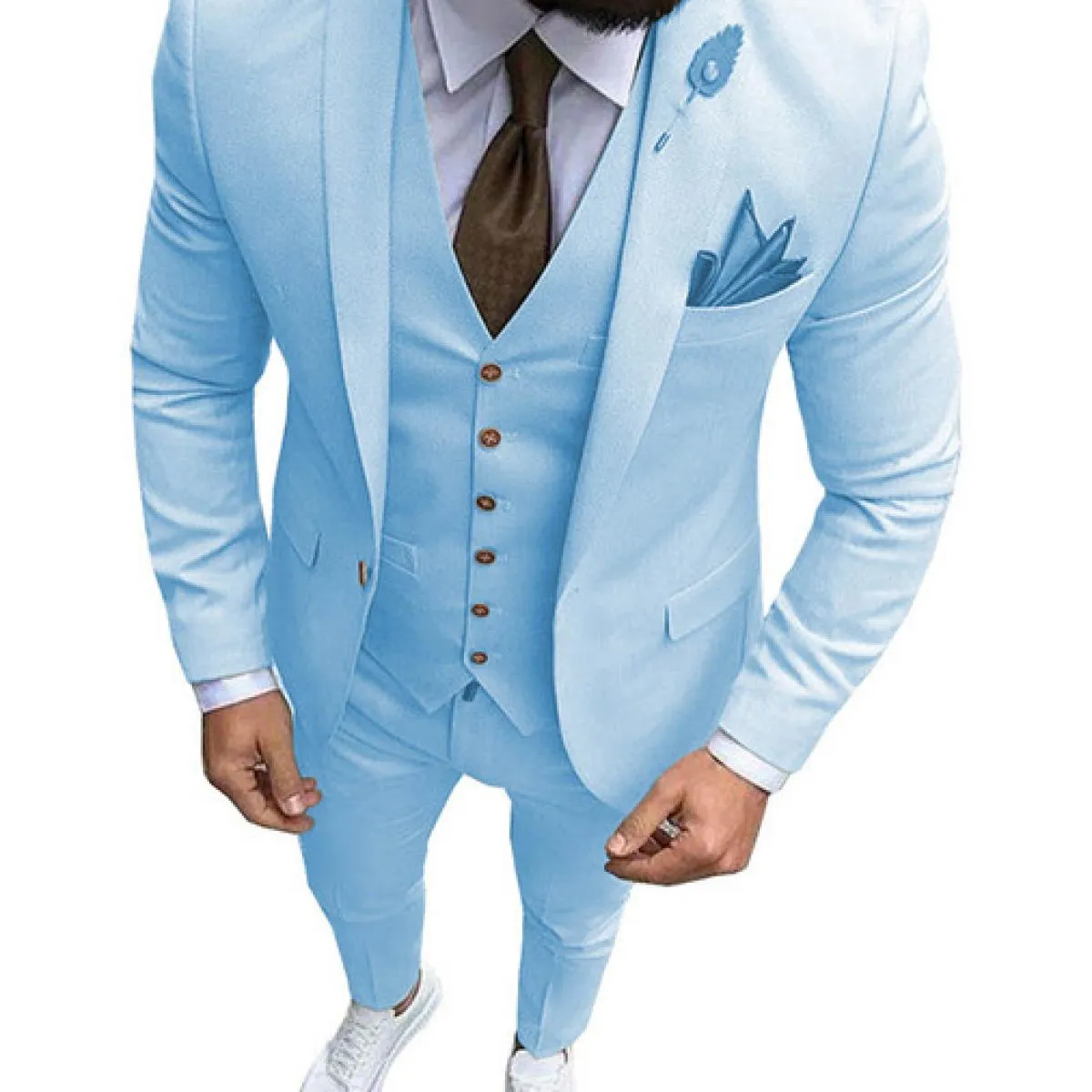 Abito da uomo Prom Tuxedo Slim Fit 3 pezzi Abito da sposo da sposa per uomo Blazer personalizzato Terno Masuclino 3 pezzi (giacc