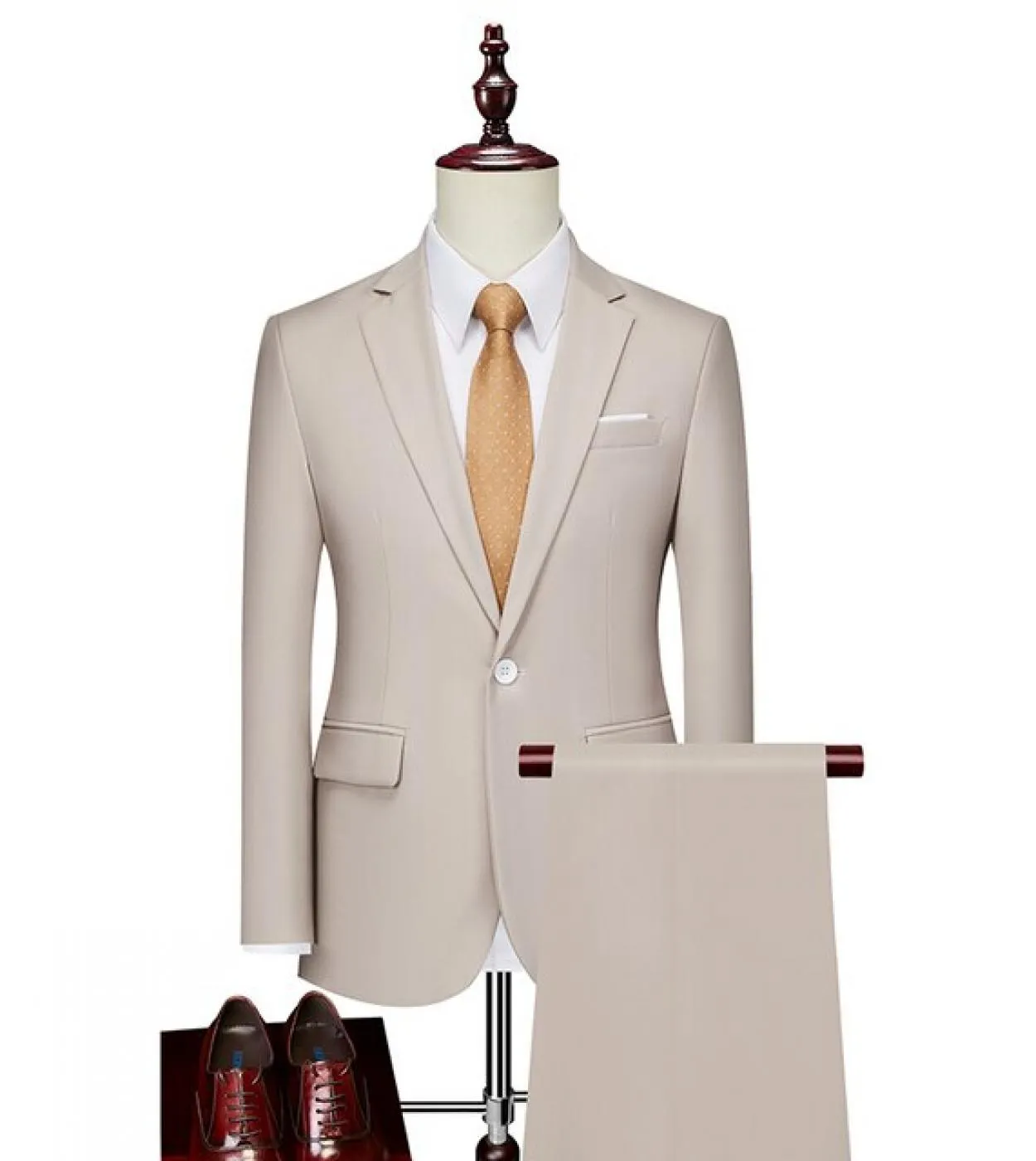blazer  pantaloni Moda tinta unita Mens Office Business Suit 2 pezzi Set Sposo Abito da sposa Host Sposo Abito da sposa Hos