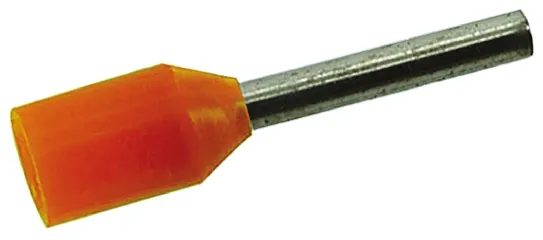 Boccola a crimpare RS PRO, Isolato, Arancione, lunghezza pin 8mm, filo max 0.5mm², 22AWG