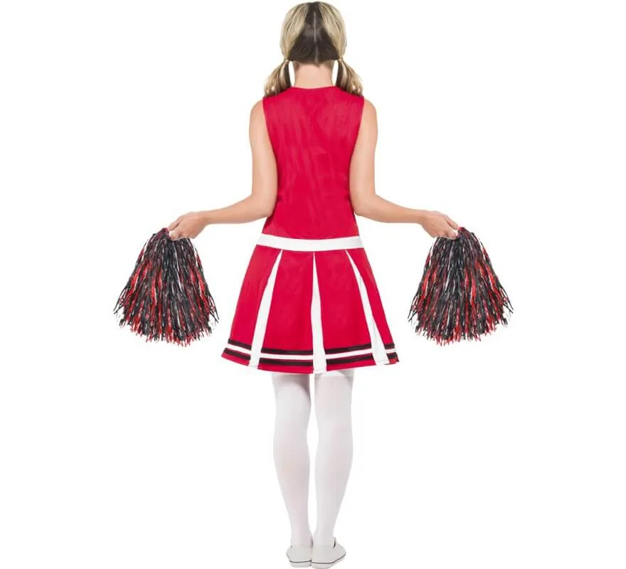 Costume rosso cheerleader per una donna