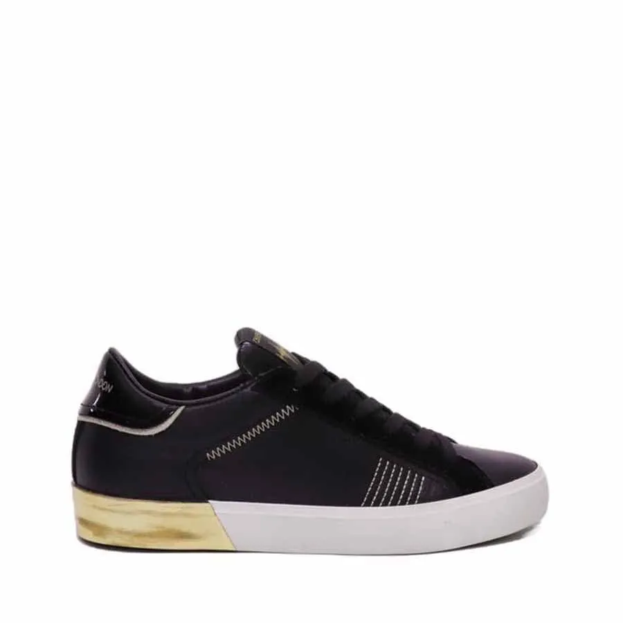 Crime London sneakers donna pelle brush oro Low top essential