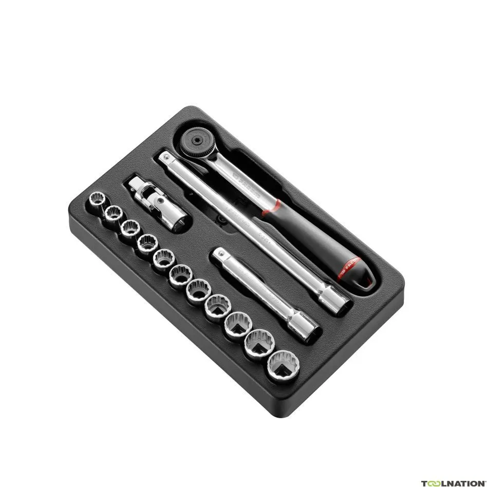 Facom MOD.S161-112U Set di prese per moduli a 12 lati da 1/2'''' in pollici 15 pezzi
