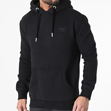Felpa con cappuccio con ricamo logo vintage M2011951A Nero