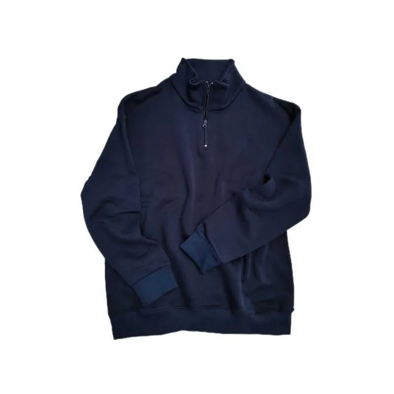 Felpa maxfort taglie forti uomo mezza zip invernale blu