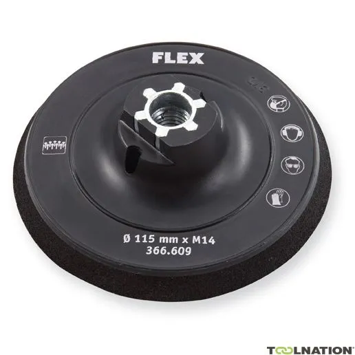Flex-tools Accessori 503754 Disco di supporto in velcro 115 mm A forma di ciotola