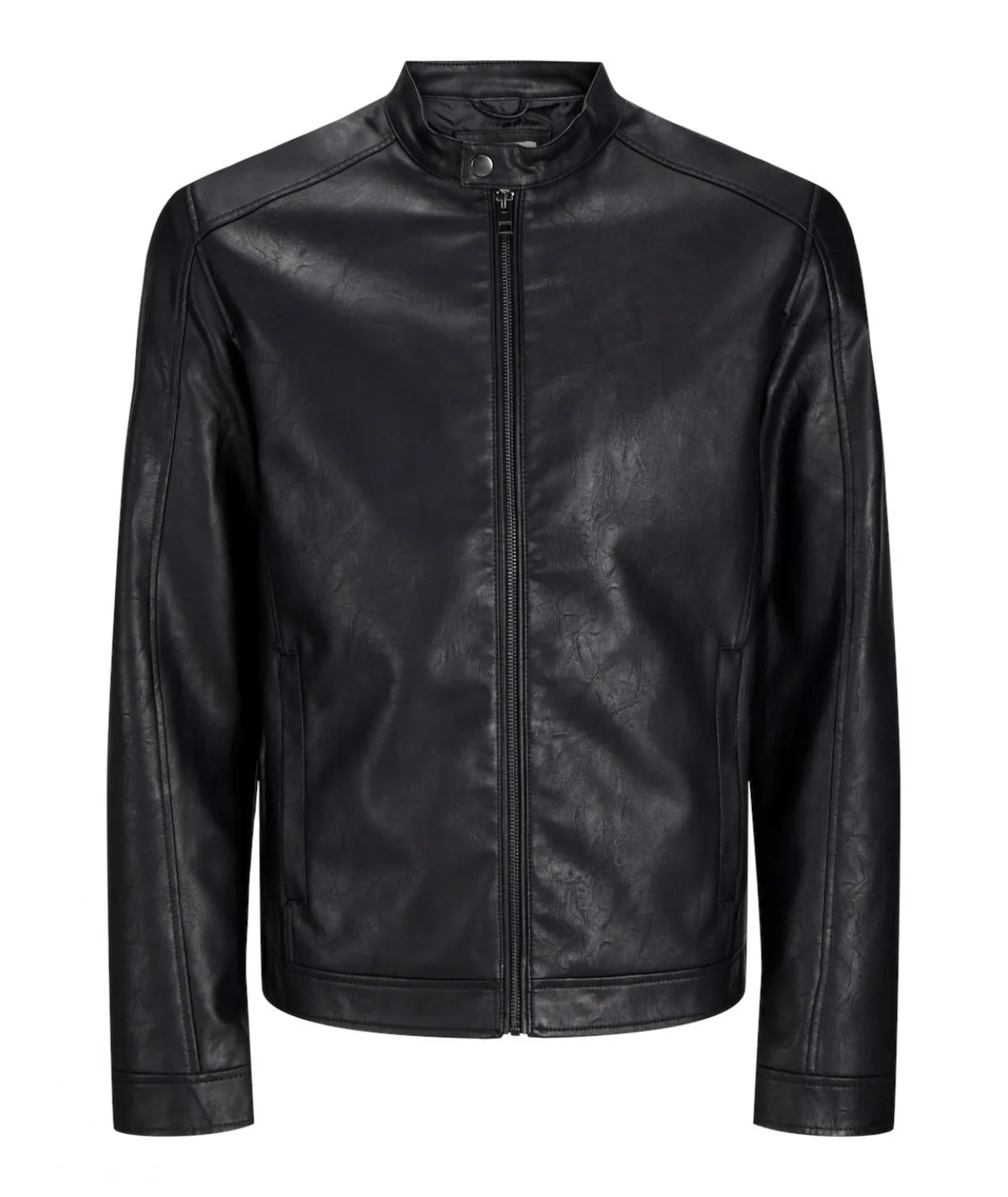 JACK&JONES GIUBBINO BIKER IN SIMIL PELLE PER UOMO E RAGAZZO TAGLIE FORTI