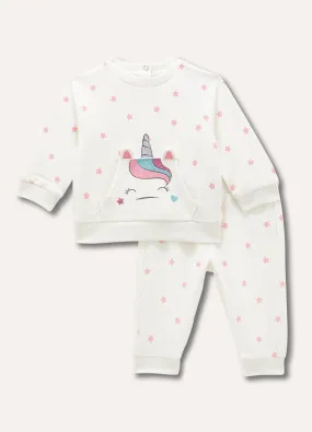 Jogging set in felpa di puro cotone neonata