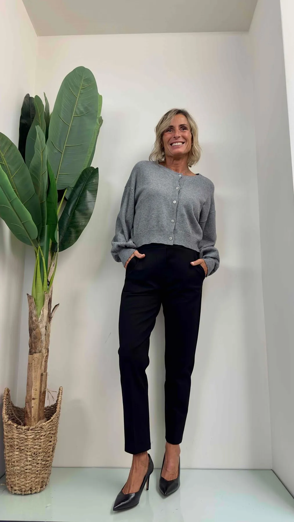 LALTERNATIVASTYLE - 1913P17 - CARDIGAN VISCOSA BOTTONI GIOIELLO MANICA SBUFFO