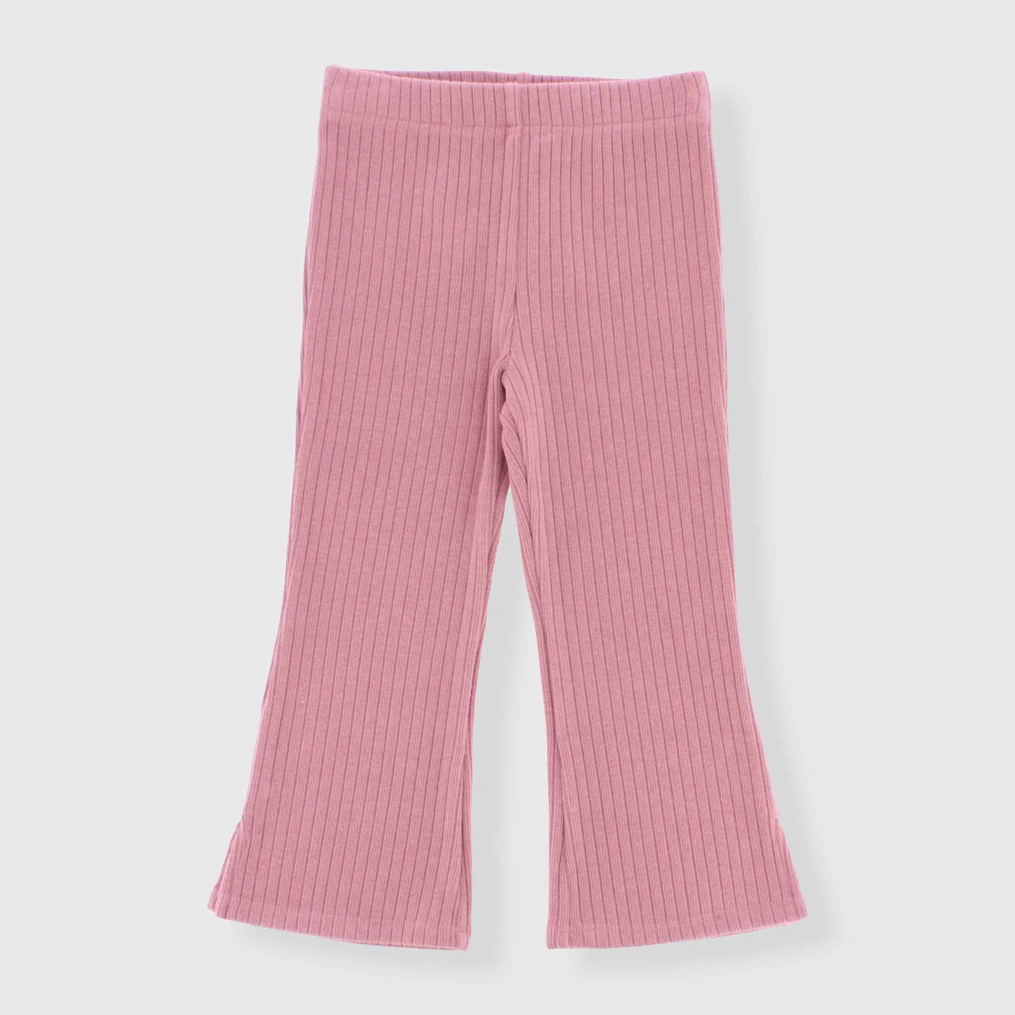 Leggings in costina da bambina, ROSA            