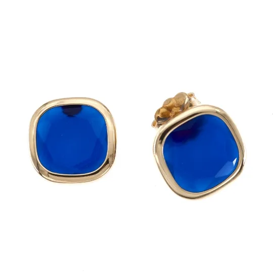 Orecchini in argento e paste vitree blu