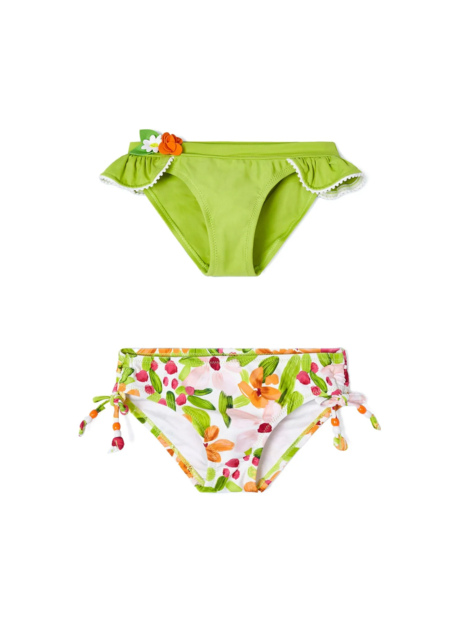 Set mare 2 pezzi slip fantasia verde