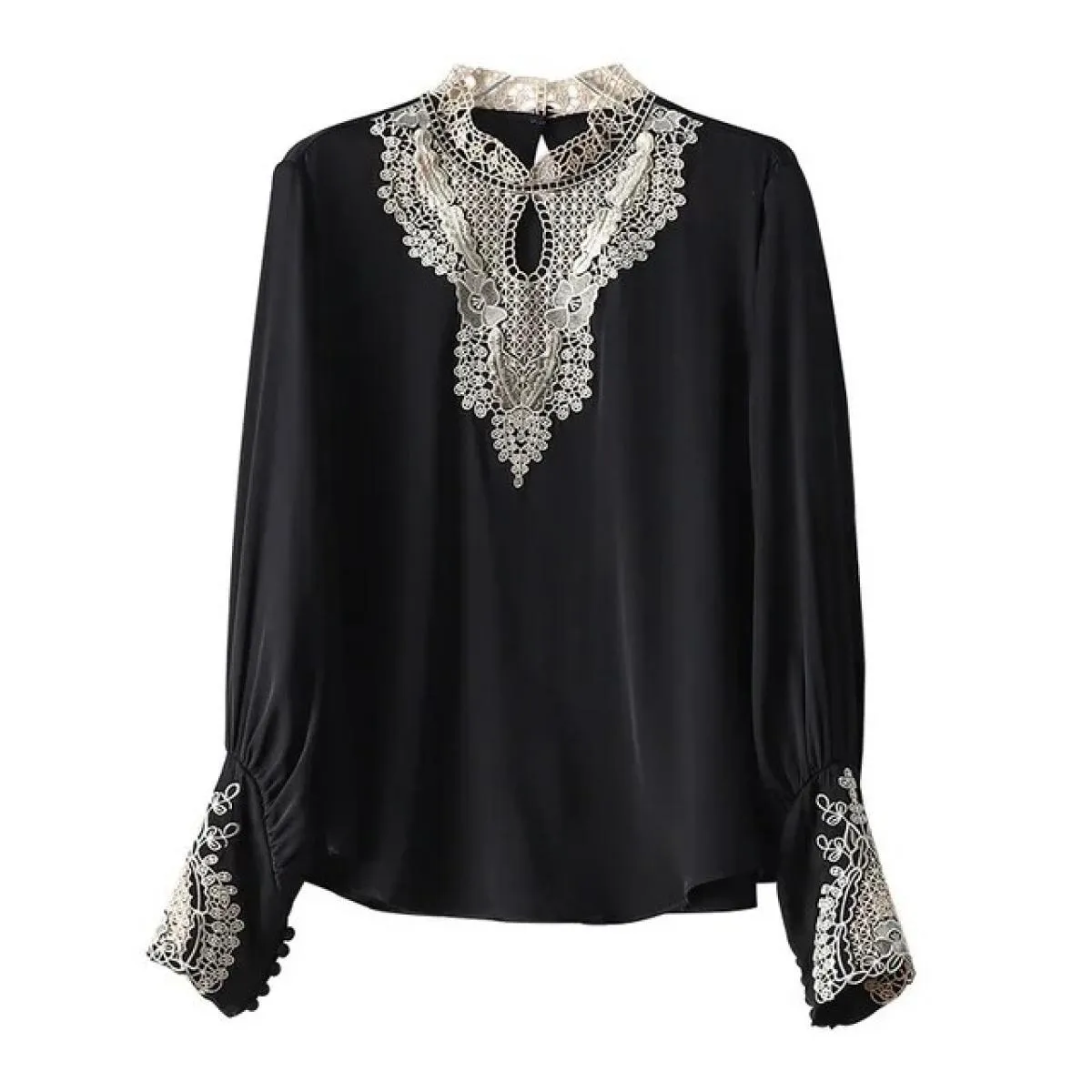Top in finta seta con cuciture scavate Design Sense Top da donna camicetta Camisas