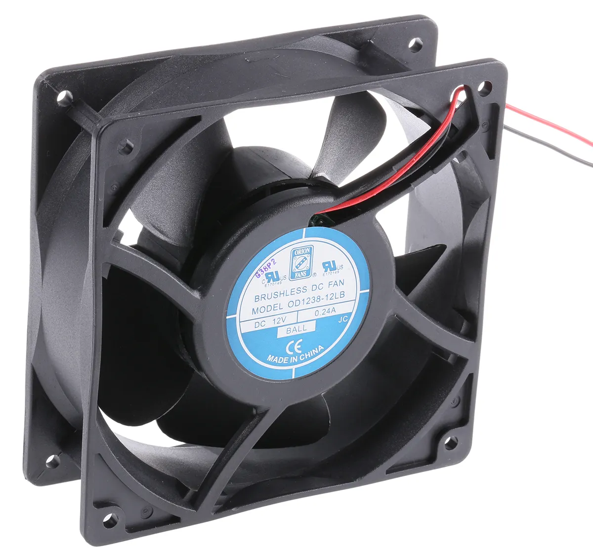 Ventola assiale in c.c. RS PRO, 124m³/h, 12 V dc, 120 x 120 x 38mm