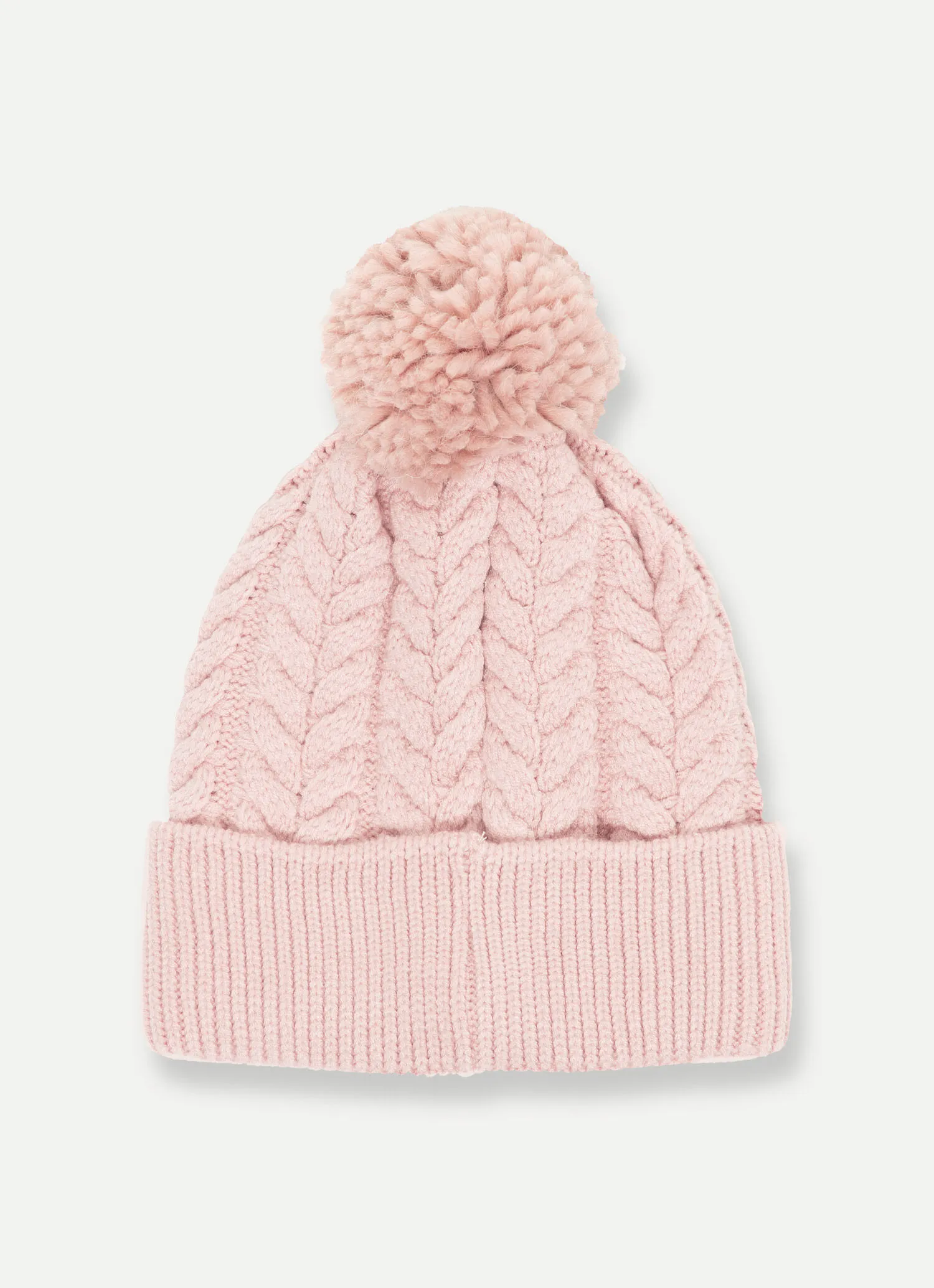 Viscose blend hat with pompom